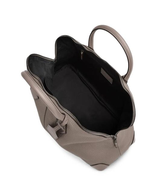 The Bridge Gray Leather Travel Bag