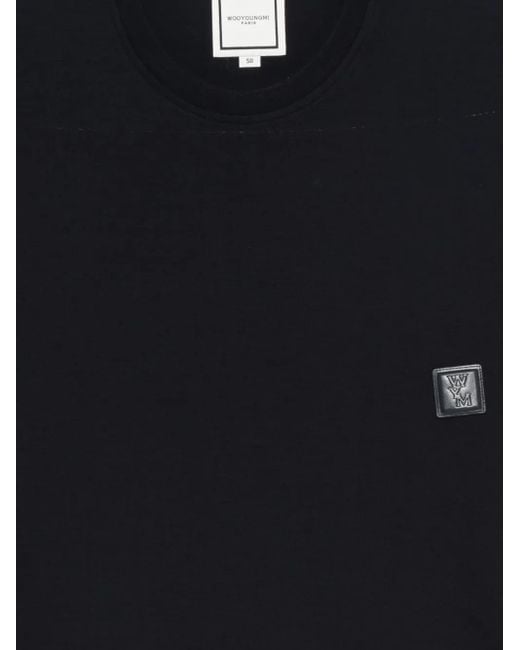 Wooyoungmi Black Logo-Patch T-Shirt for men