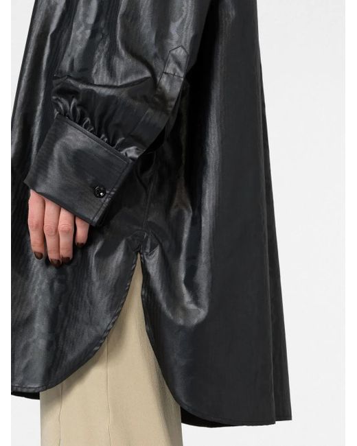 Maison Margiela Black Faux Leather Long Shirt
