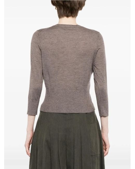 N.Peal Cashmere Brown Darcie Cropped Cardigan
