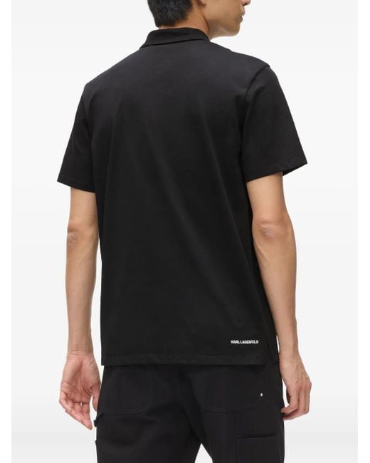 Karl Lagerfeld Black Ikon Polo Shirt for men