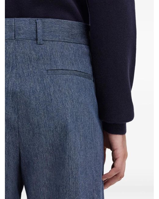 Ferragamo Blue Asymmetric Tailored Trousers for men