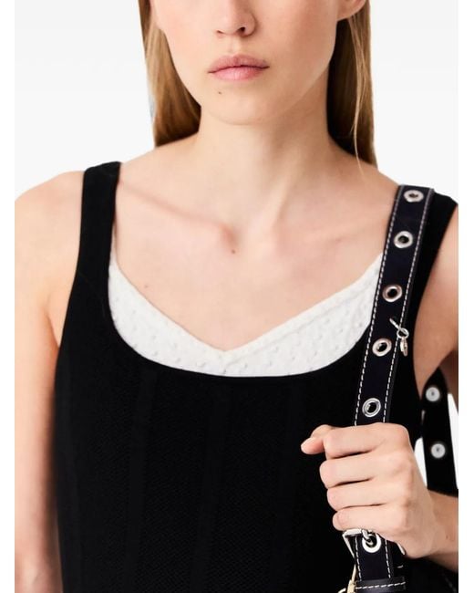 Maje Black Short 2-In-1 Effect Dress