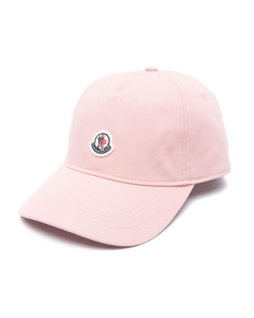 Moncler Pink Baseballkappe mit Logo-Patch
