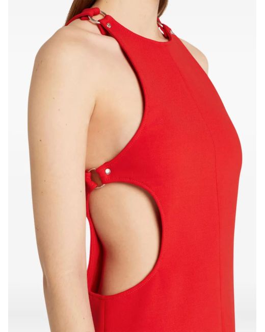 Courreges Red Cut-Out Detail Sleeveless Dress