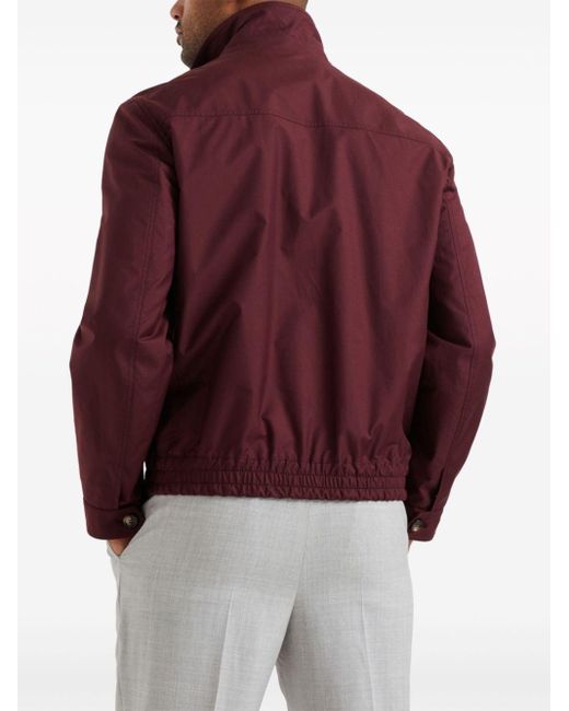 Brunello Cucinelli Red Zip-fastening Windbreaker Jacket for men
