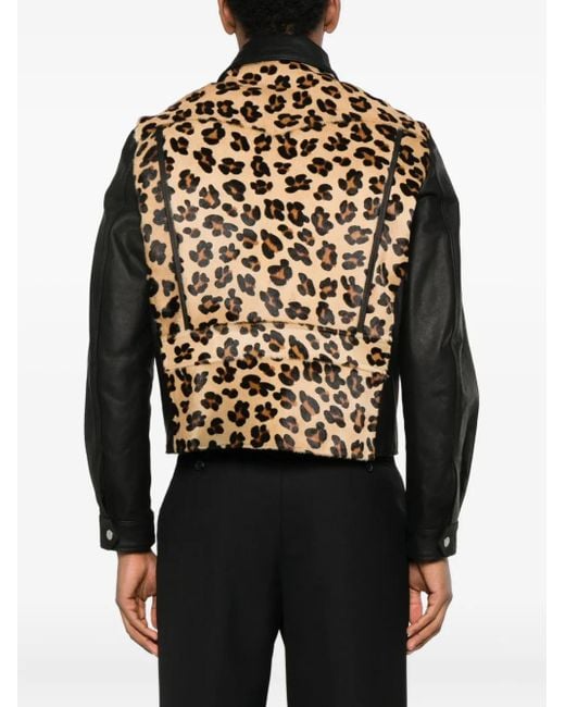 Second/Layer Black Phreak Leopard-Print Jacket for men