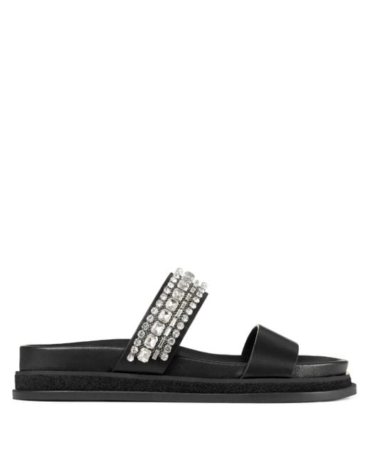 Jimmy Choo Black Jadi Flat Sandals