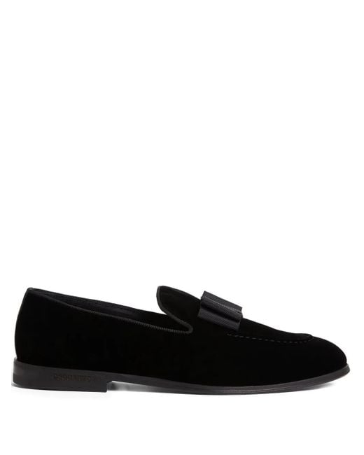 DSquared² Loafer aus Samt mit Schleifendetail in Black für Herren