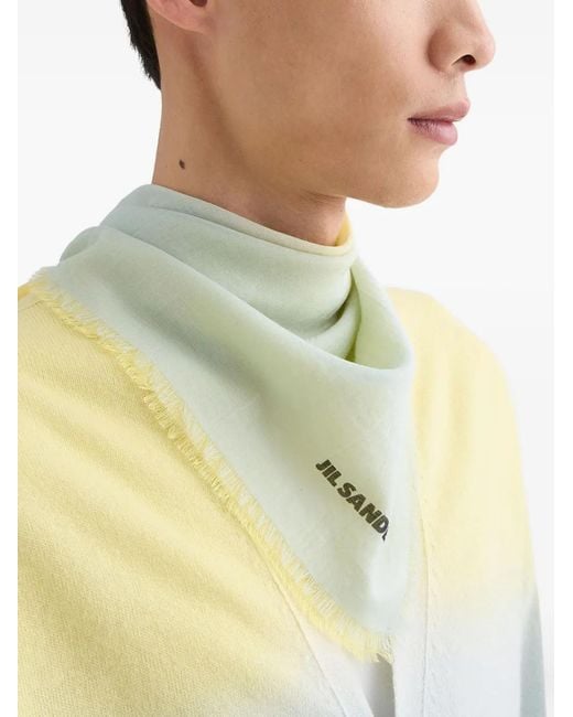 Jil Sander Yellow Gradient-Effect Scarf for men