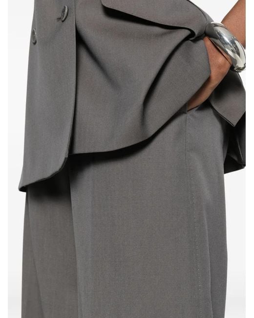Max Mara Gray Wool Gabardine Trousers