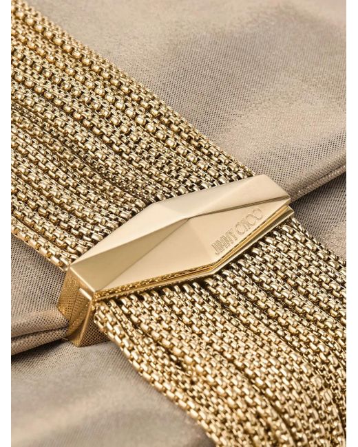 Jimmy Choo Natural Zandra Leather-Brass Clutch Bag