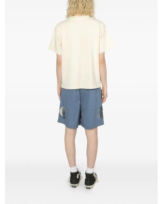 Samuel Zelig Blue La Luna Embroidered Shorts for men