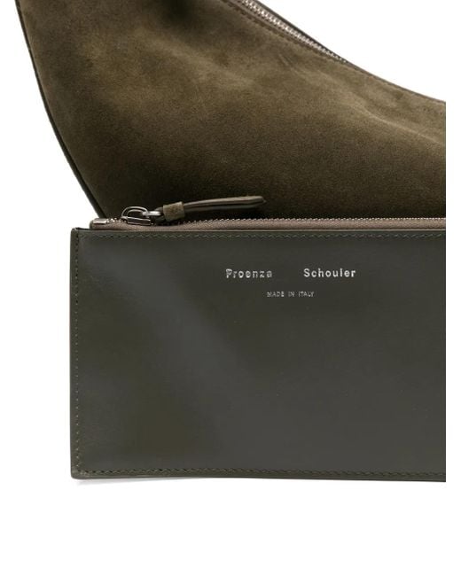 Proenza Schouler Gray Slide Suede Shoulder Bag