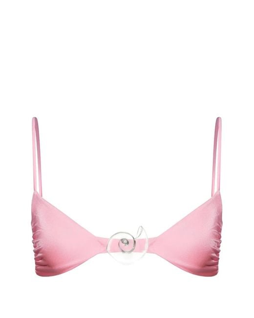 Salt & Wave Pink Magda Shell-Detail Bikini Top