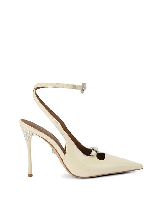 Kurt Geiger White Crystal-Embellished Buckle-Fastening Pumps