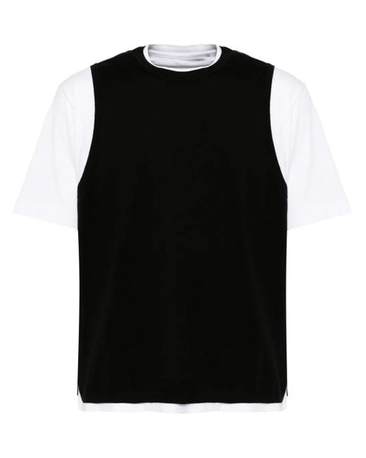 T-Shirt Con Design A Inserti di CROQUIS in Black da Uomo