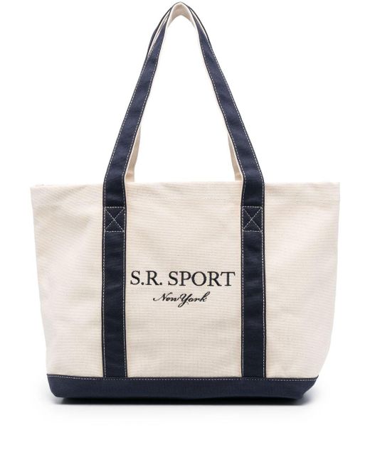 Bolso shopper con logo bordado Sporty & Rich de color Blanco | Lyst