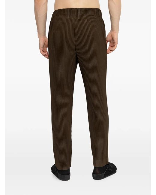 Homme Plissé Issey Miyake Brown Pleated Trousers for men