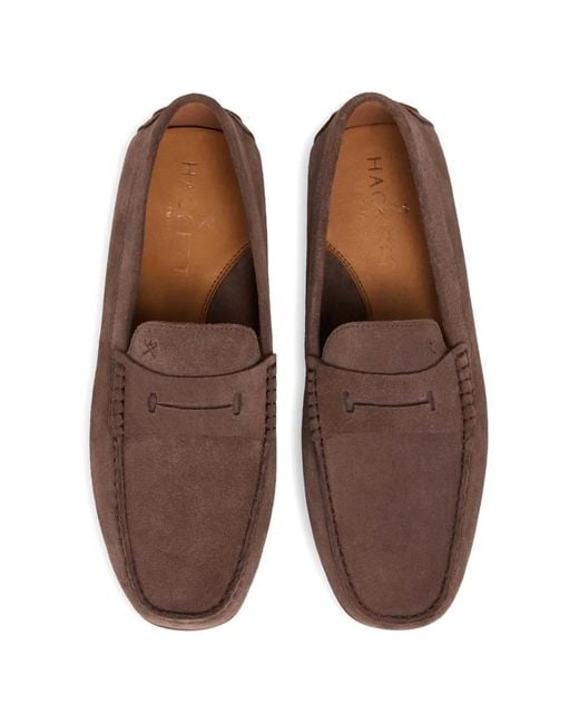 Hackett Brown Driver Saddle Loafers for men