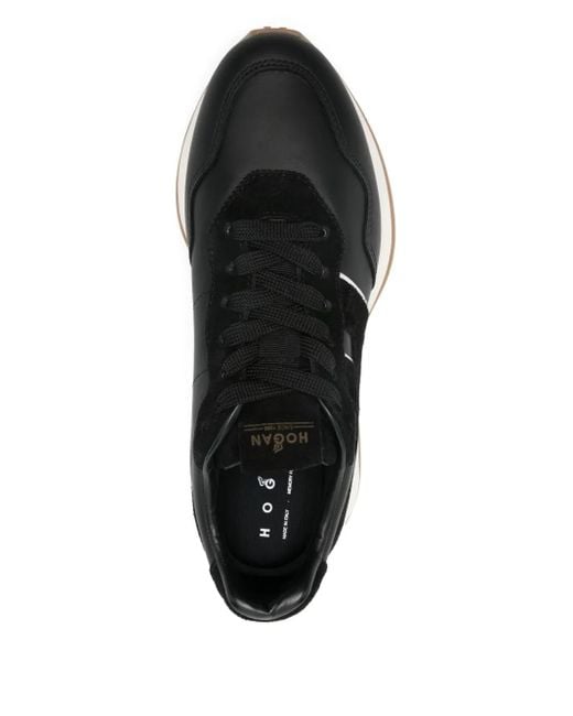 Hogan Black Leather Suede Sneakers