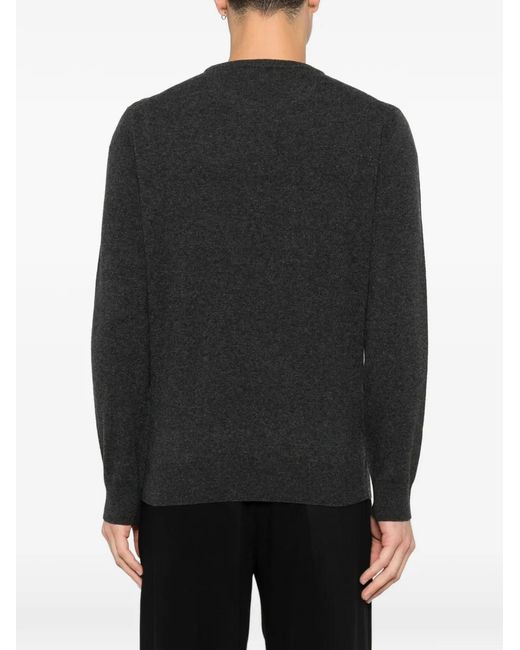 Canali Black Crew-Neck Sweater for men