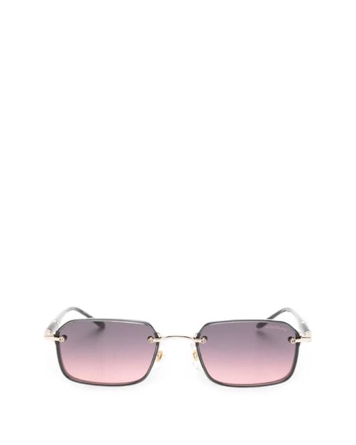 Montblanc Pink Square-Frame Sunglasses
