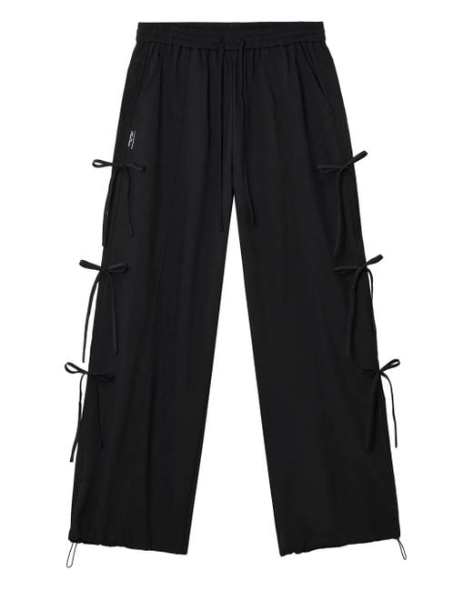 Mini Cream Black Drawstring Track Pants