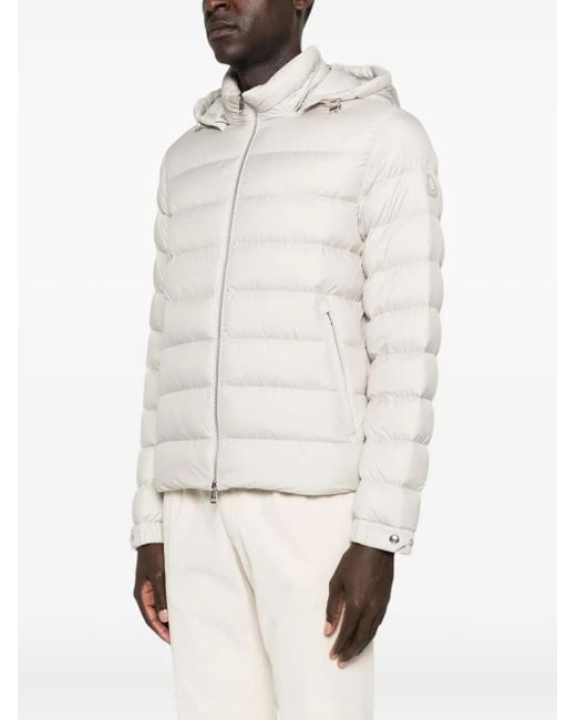Moncler White Hooded Quilted Jacket for men
