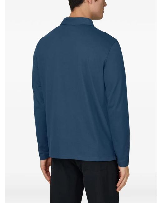 Boggi Blue Appliquéd Pique Polo Shirt for men