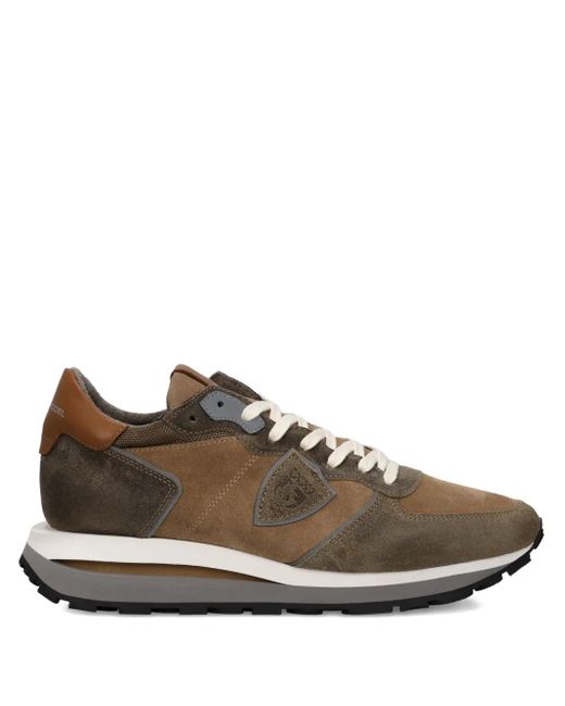 Philippe Model Brown Tropez Haute Suede-Panelled Sneakers for men