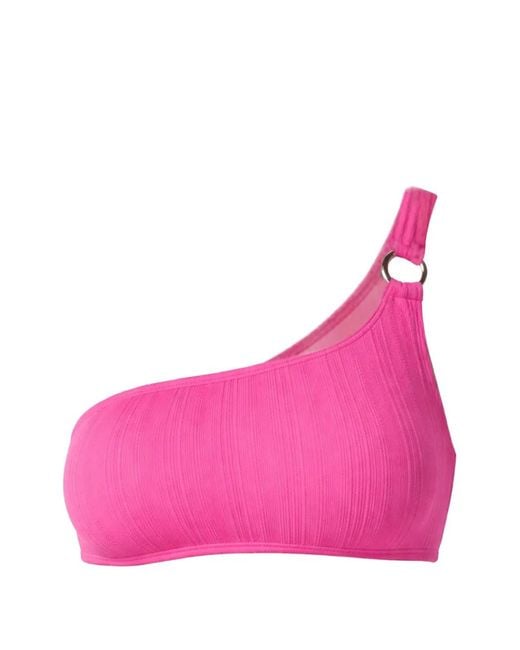 MICHAEL Michael Kors Pink One-Shoulder Ring Bikini Top