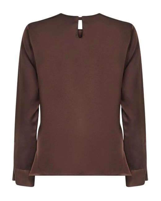 Blanca Vita Brown Wrap-Front Asymmetric Top