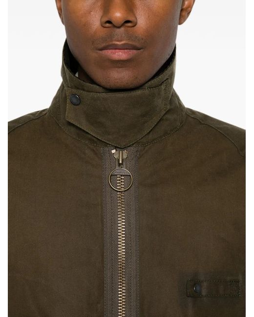 Barbour Green Corduroy-Collar Zip-Fastening Jacket for men