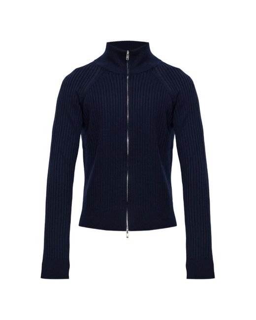 Isabel Marant Blue Ribbed-Knit Zip-Up Cardigan for men