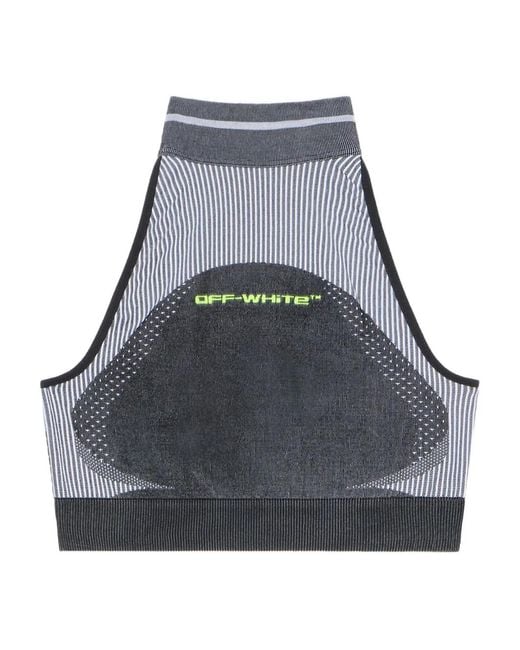 Off-White c/o Virgil Abloh Blue Race Logo Arrow Seamless Sports Bra