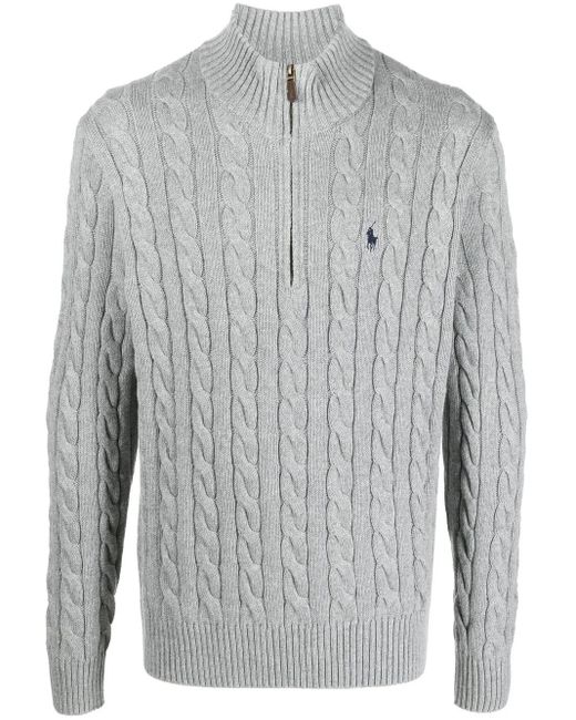 Polo Ralph Lauren メンズ グレー ケーブルニット セーター 【公式通販】