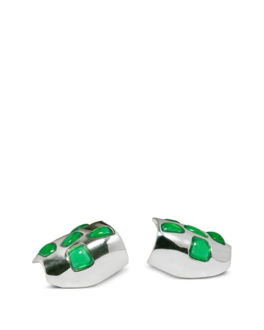 Completedworks Green Resin Stone Stud Earrings