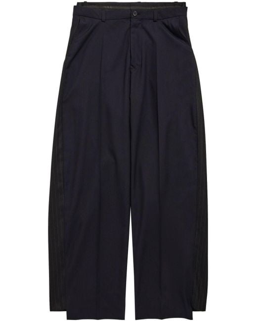 Balenciaga Blue Patched Hybrid Wool Skater Trousers