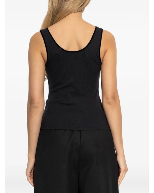 FRAME Black Ribbed Top