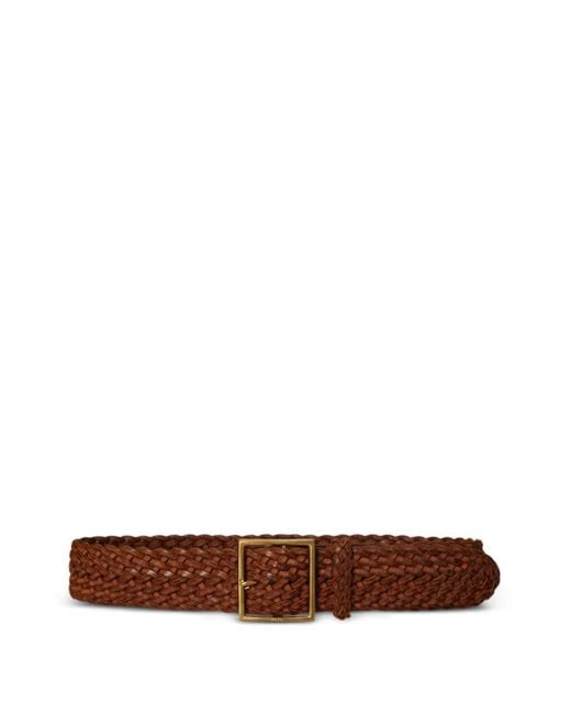 Polo Ralph Lauren Brown Braided Leather Belt