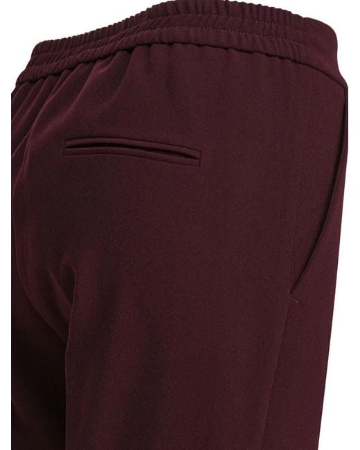 Semler Purple Elasticated-Waist Tapered Trousers