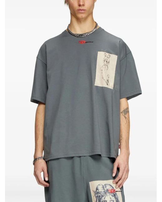 Camiseta T-Boxt de x Damiano David DIESEL de color Gray