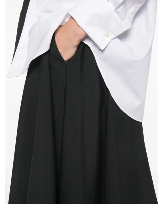 Sacai Black Pleated-Overlay Trousers