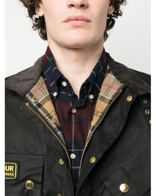 Barbour Black Original Waxed Windbreaker for men