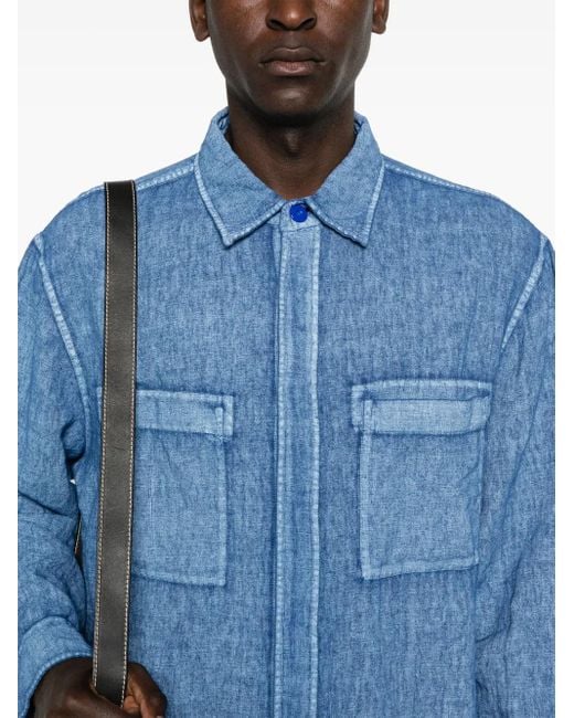 Camisa de manga larga Burberry de hombre de color Blue