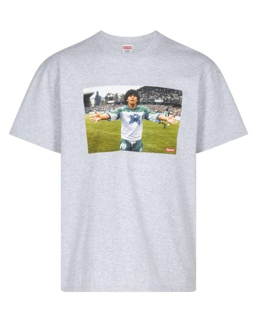 Supreme Gray Maradona Photo-print T-shirt