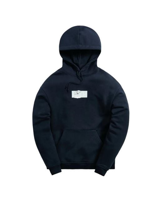 Kith Blue Logo-Print Drawstring Hoodie for men