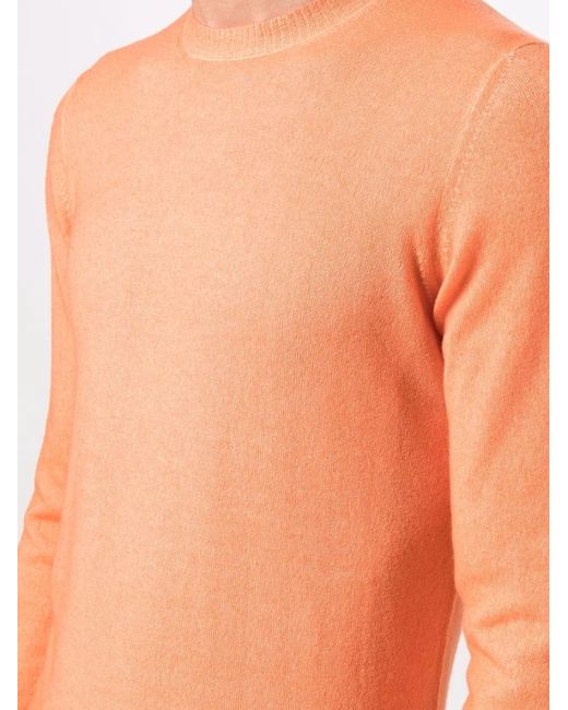 Malo Orange Cashmere Sweater for men