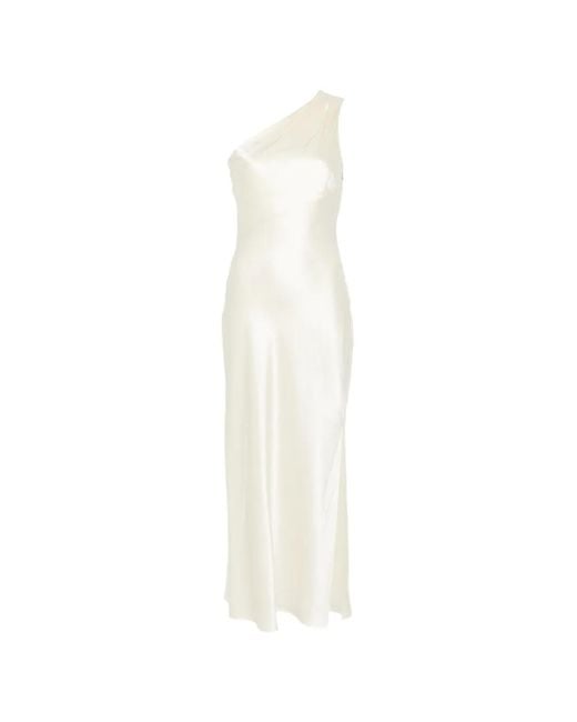 Patrizia Pepe White One-Shoulder Midi Dress